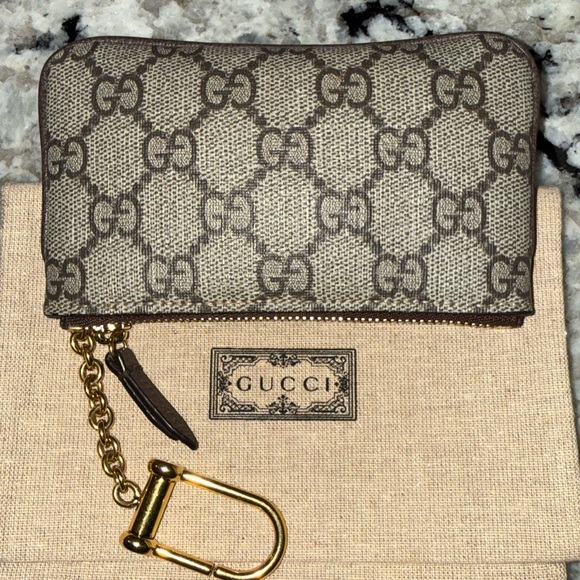 ✨100% AUTHENTIC GUCCI OPHIDIA BROWN KEY POUCH LIKE NEW/USED (DISCONTINUED)✨W/BOX - Picture 5 of 13